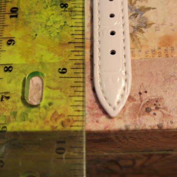 Rumours Gold-Tone Rectangular Quartz Watch White Strap, Vintage Style - Picture 8 of 10